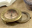 Brass Compass Magnifier with leather case 